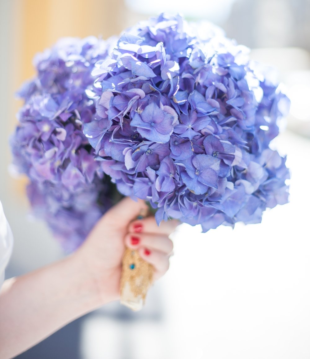 Hoa cưới cẩm tú cầu xanh nổi bật