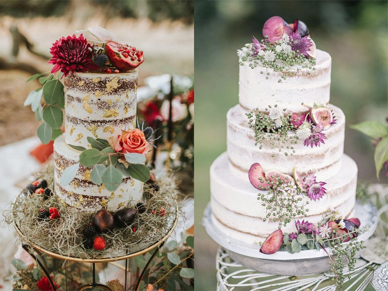Mẫu bánh cưới được trang trí hoa tươi nổi bật